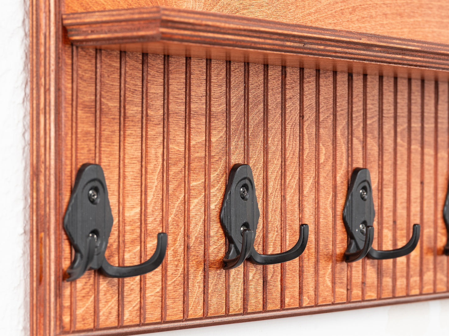 Rustic Wall Mounted Coat Rack with Shelf, Handmade Wooden Entryway Organizer with Hooks, Farmhouse Key Holder, Hallway Storage