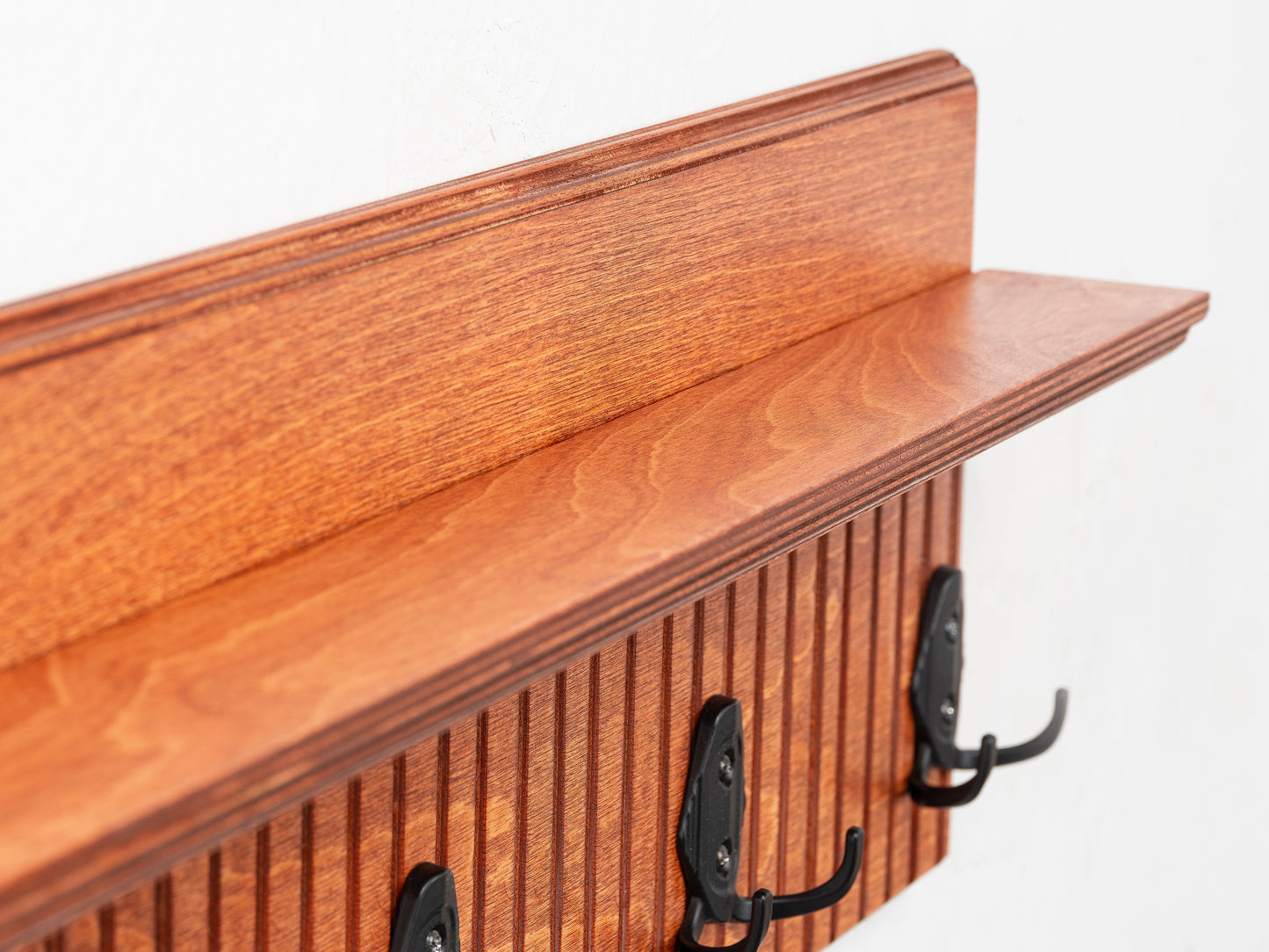 Rustic Wall Mounted Coat Rack with Shelf, Handmade Wooden Entryway Organizer with Hooks, Farmhouse Key Holder, Hallway Storage