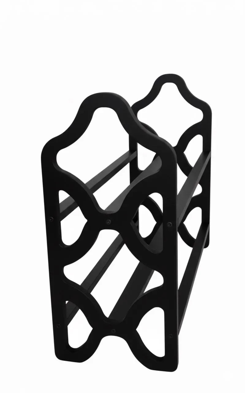 Decorative Wooden Shoe Rack with Laser Cut Side Panels