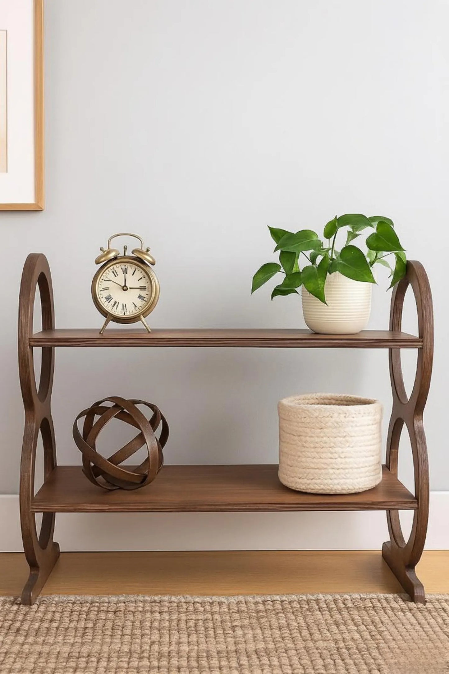 Handmade Wooden Shoe Rack – 2 Tier Entryway Shoe Storage Shelf, Birch Plywood Organizer