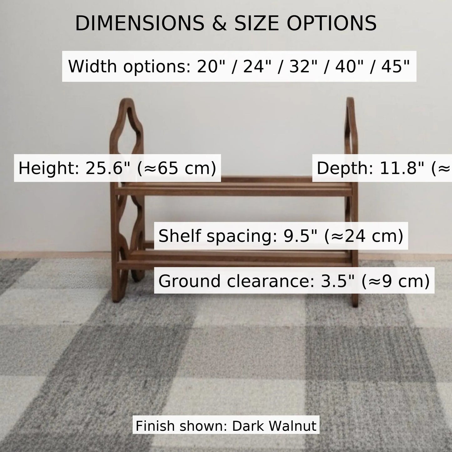 Decorative Wooden Shoe Rack with Laser Cut Side Panels