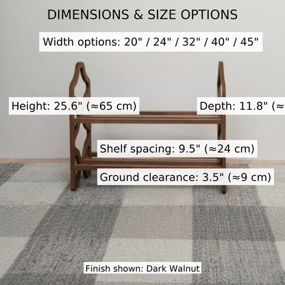 Decorative Wooden Shoe Rack with Laser Cut Side Panels