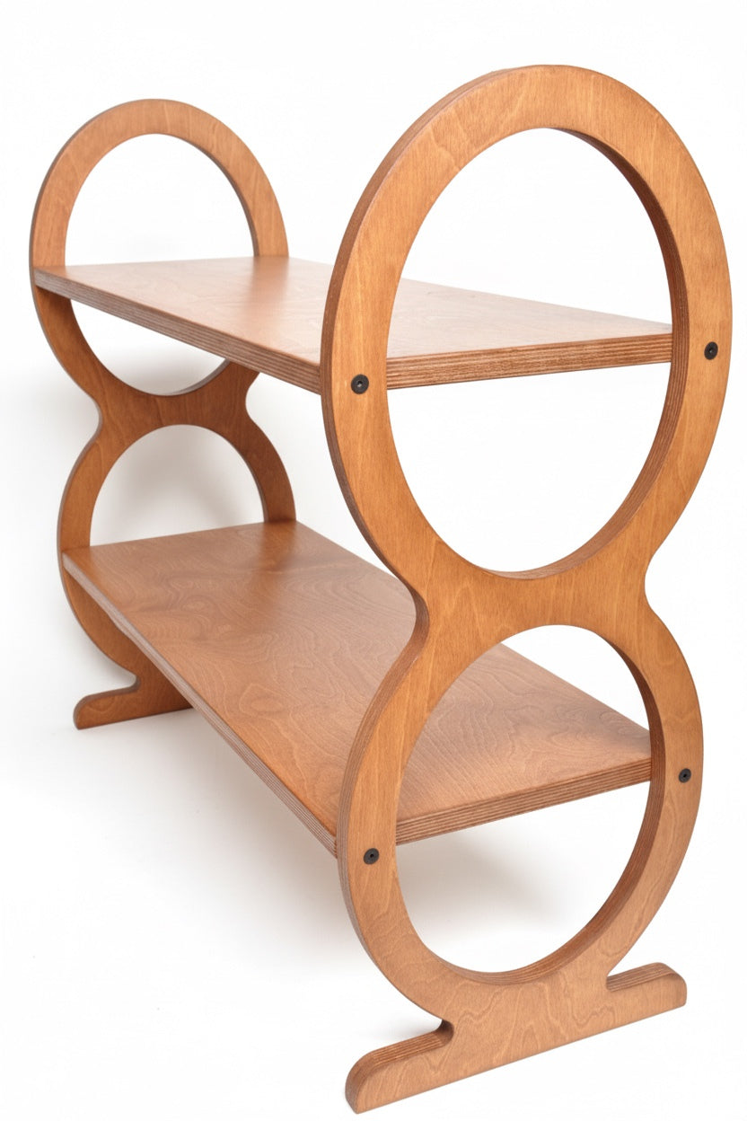 Handmade Wooden Shoe Rack – 2 Tier Entryway Shoe Storage Shelf, Birch Plywood Organizer
