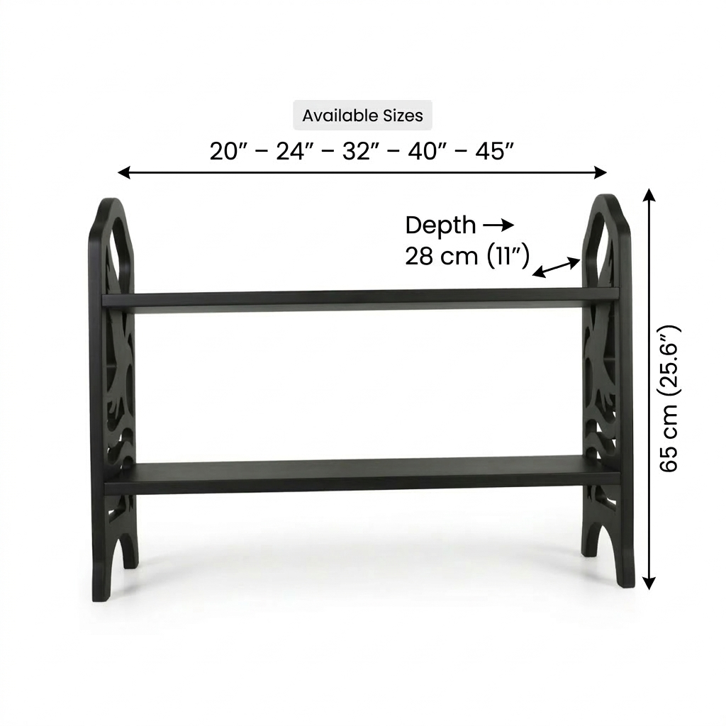 Eagle Design Wooden Shoe Rack – 2 Tier Entryway Organizer
