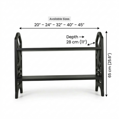Eagle Design Wooden Shoe Rack – 2 Tier Entryway Organizer