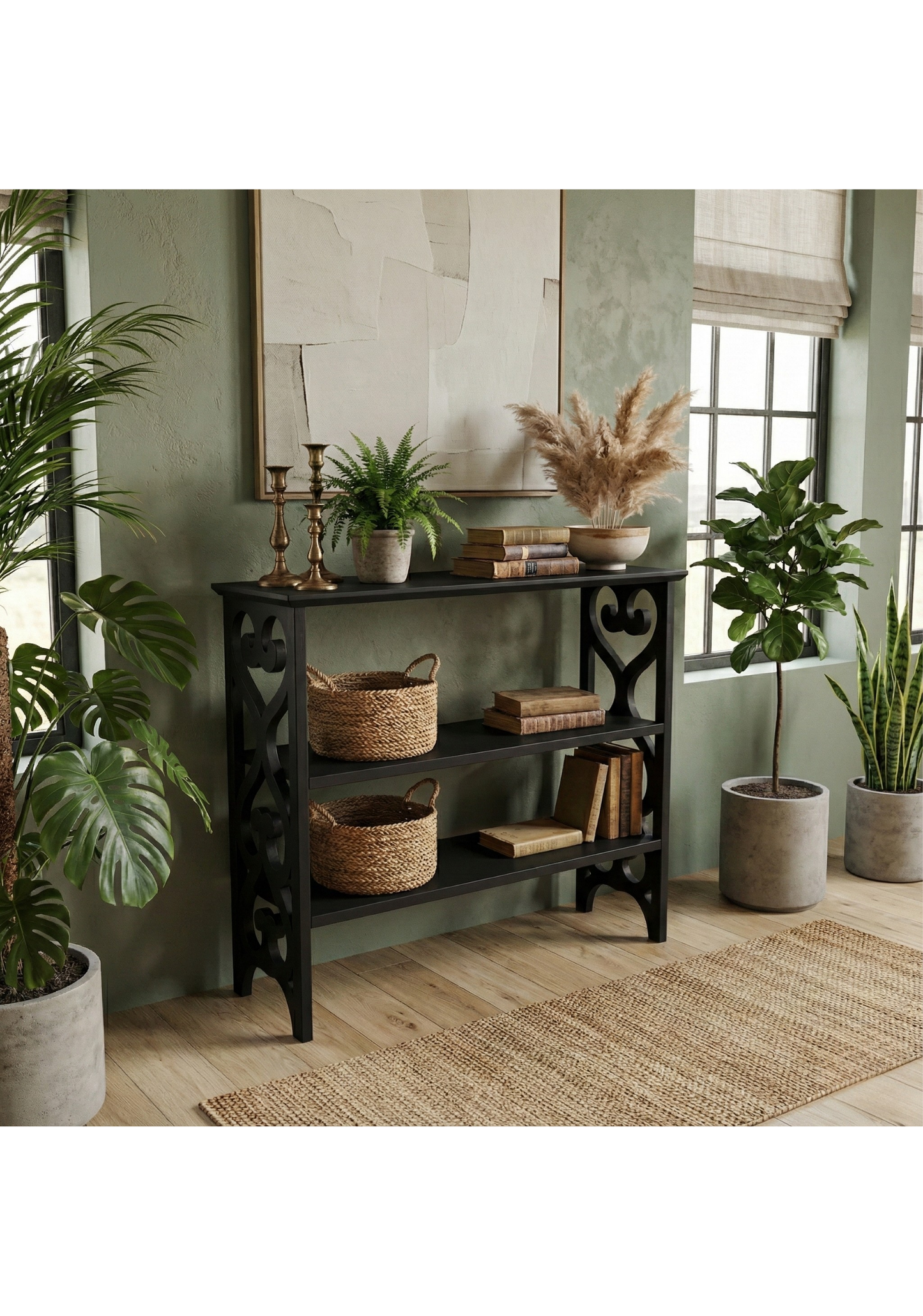 Wood Console Table – Record Player Stand – Handmade Entryway Table