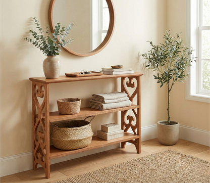 Wood Console Table – Record Player Stand – Handmade Entryway Table