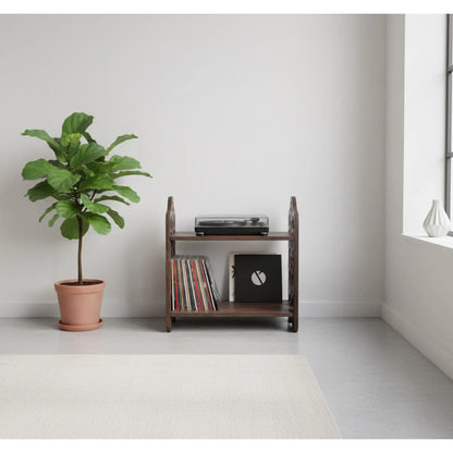 Wooden Record Player Stand with Vinyl Storage – Solid Wood Turntable Cabinet