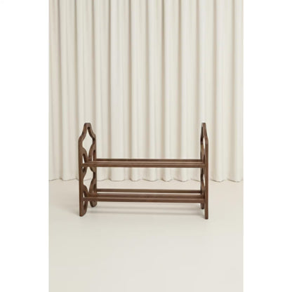Decorative Wooden Shoe Rack with Laser Cut Side Panels