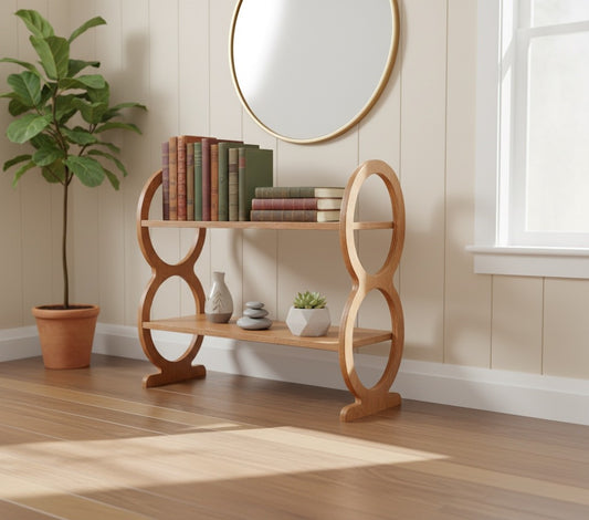 Handmade Wooden Shoe Rack – 2 Tier Entryway Shoe Storage Shelf, Birch Plywood Organizer
