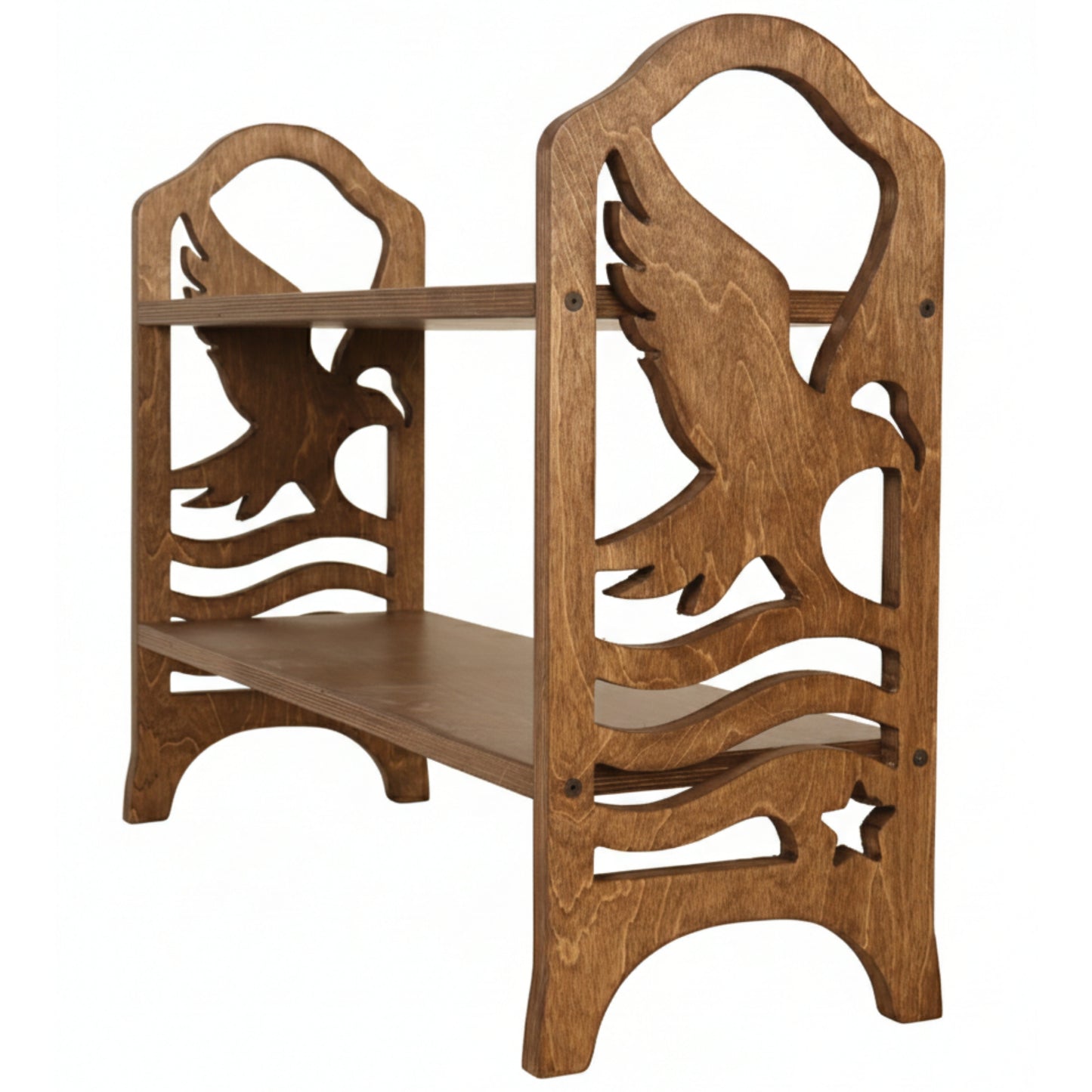 Eagle Design Wooden Shoe Rack – 2 Tier Entryway Organizer