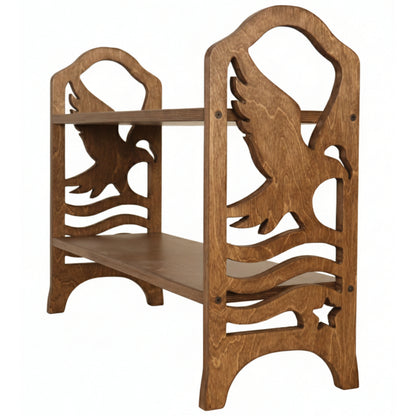 Eagle Design Wooden Shoe Rack – 2 Tier Entryway Organizer