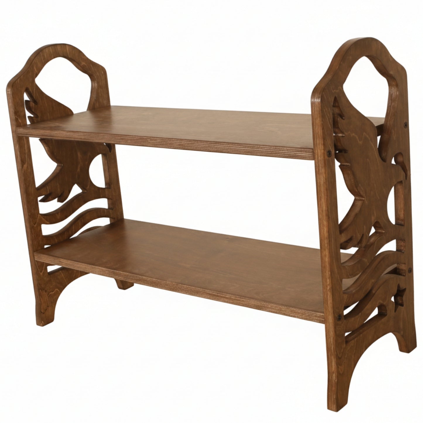 Eagle Design Wooden Shoe Rack – 2 Tier Entryway Organizer