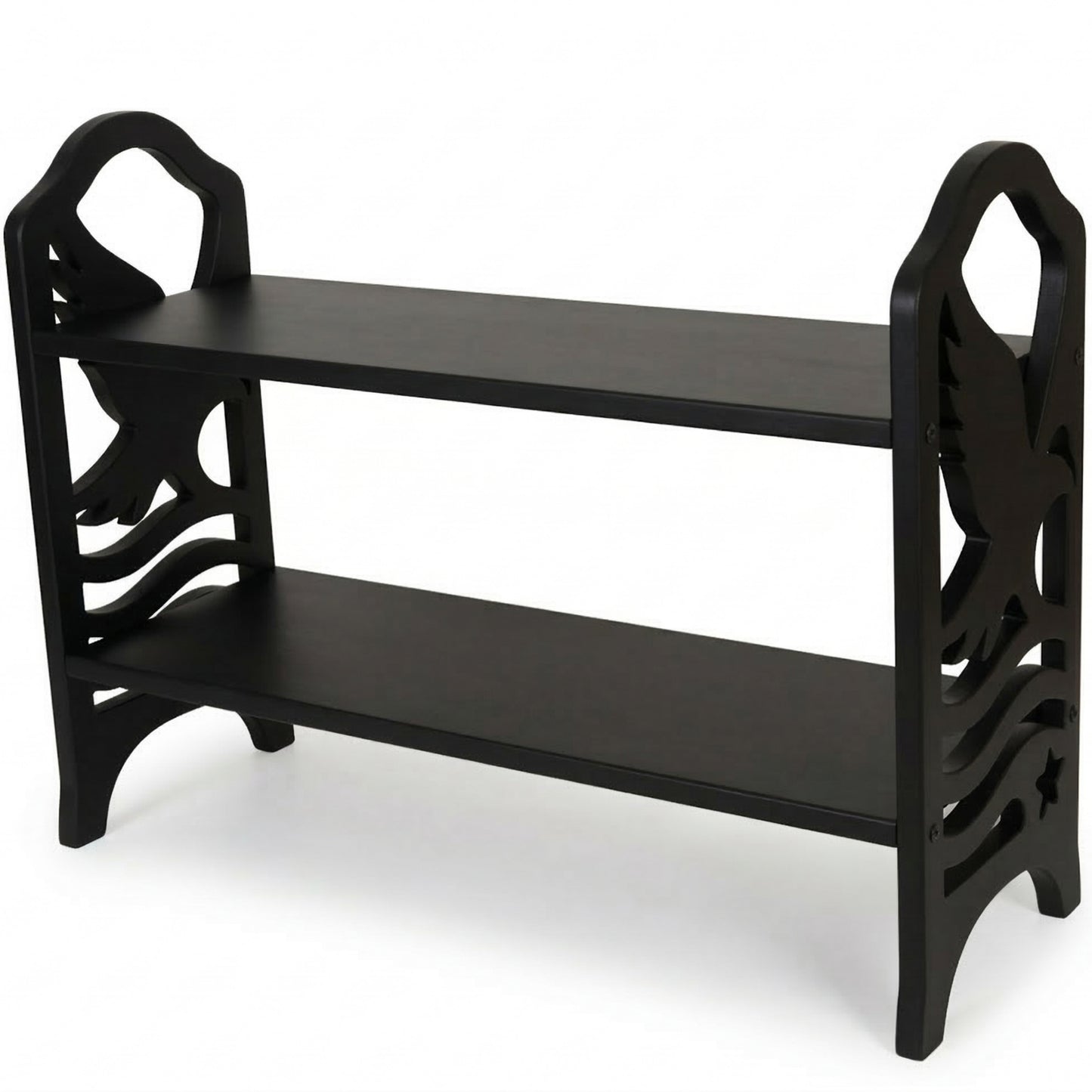 Eagle Design Wooden Shoe Rack – 2 Tier Entryway Organizer