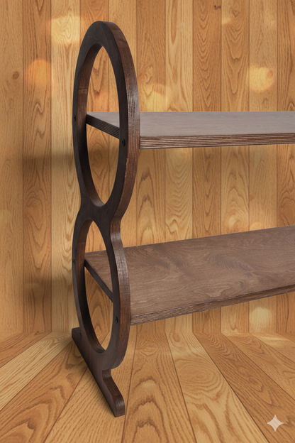 Wooden Walnut Shoe Rack 2-Tier Shoe Organizer for Entryway Closet Bedroom,Home Storage Durable Eco-Friendly Rustic Shoe Shelf