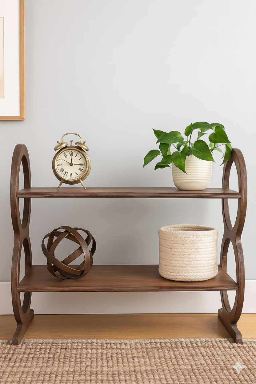 Wooden Walnut Shoe Rack 2-Tier Shoe Organizer for Entryway Closet Bedroom,Home Storage Durable Eco-Friendly Rustic Shoe Shelf