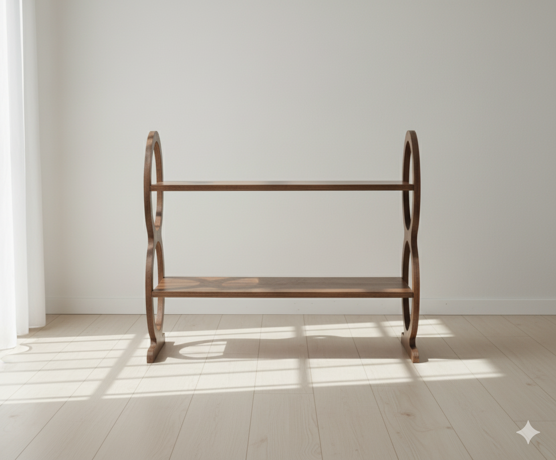 Wooden Walnut Shoe Rack 2-Tier Shoe Organizer for Entryway Closet Bedroom,Home Storage Durable Eco-Friendly Rustic Shoe Shelf