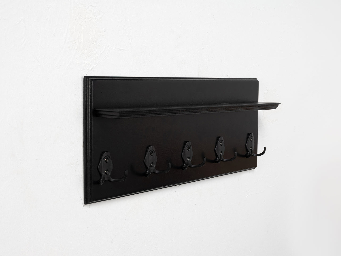 Rustic Wall Mounted Coat Rack with Shelf, Handmade Wooden Entryway Organizer with Hooks, Farmhouse Key Holder, Hallway Storage