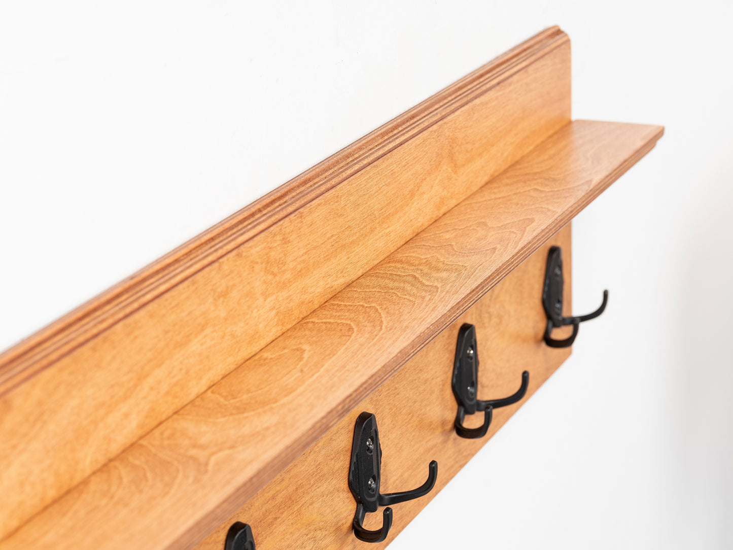 Rustic Wall Mounted Coat Rack with Shelf, Handmade Wooden Entryway Organizer with Hooks, Farmhouse Key Holder, Hallway Storage