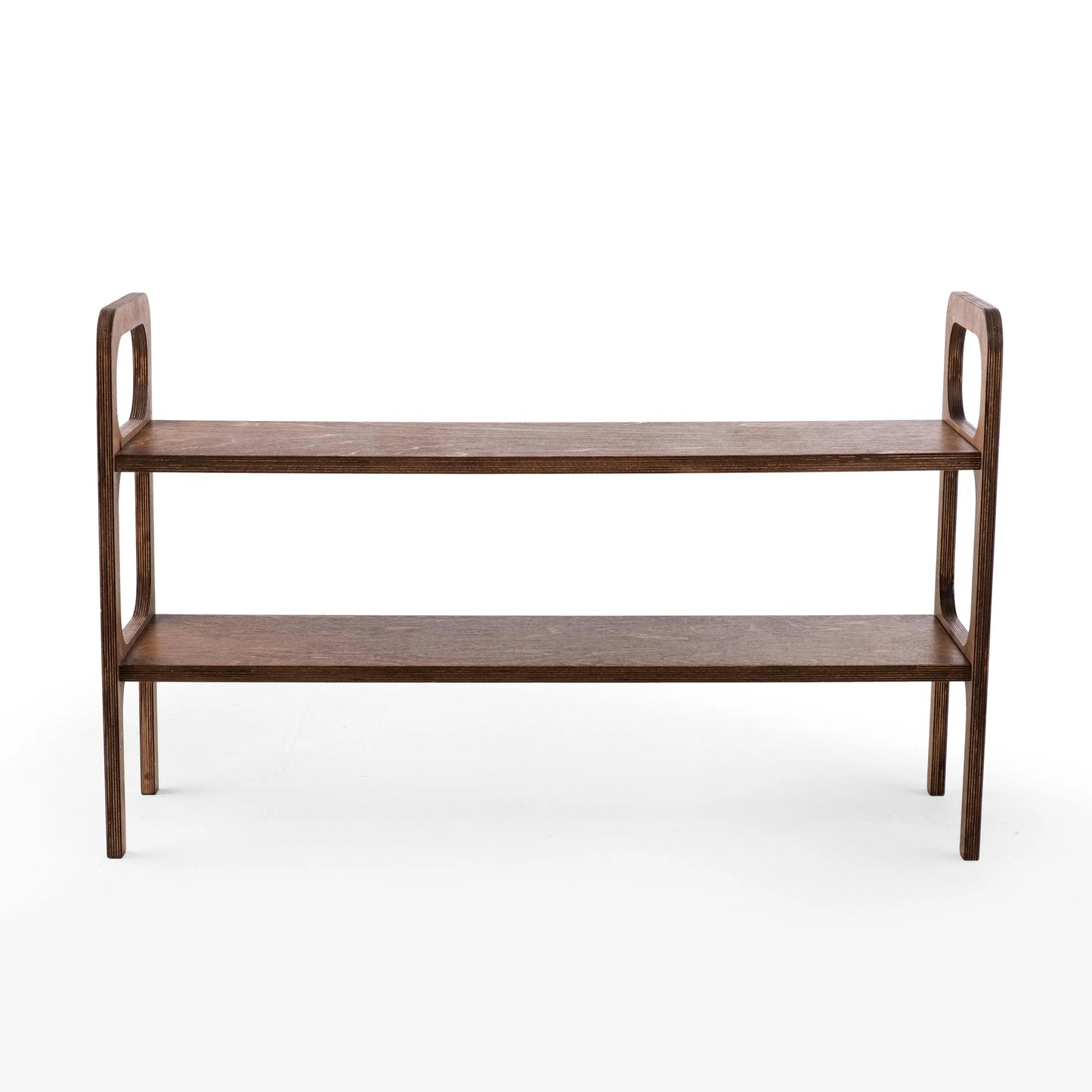 Wooden Walnut Shoe Rack 2-Tier Shoe Organizer for Entryway Closet Bedroom,Home Storage Durable Eco-Friendly Rustic Shoe Shelf